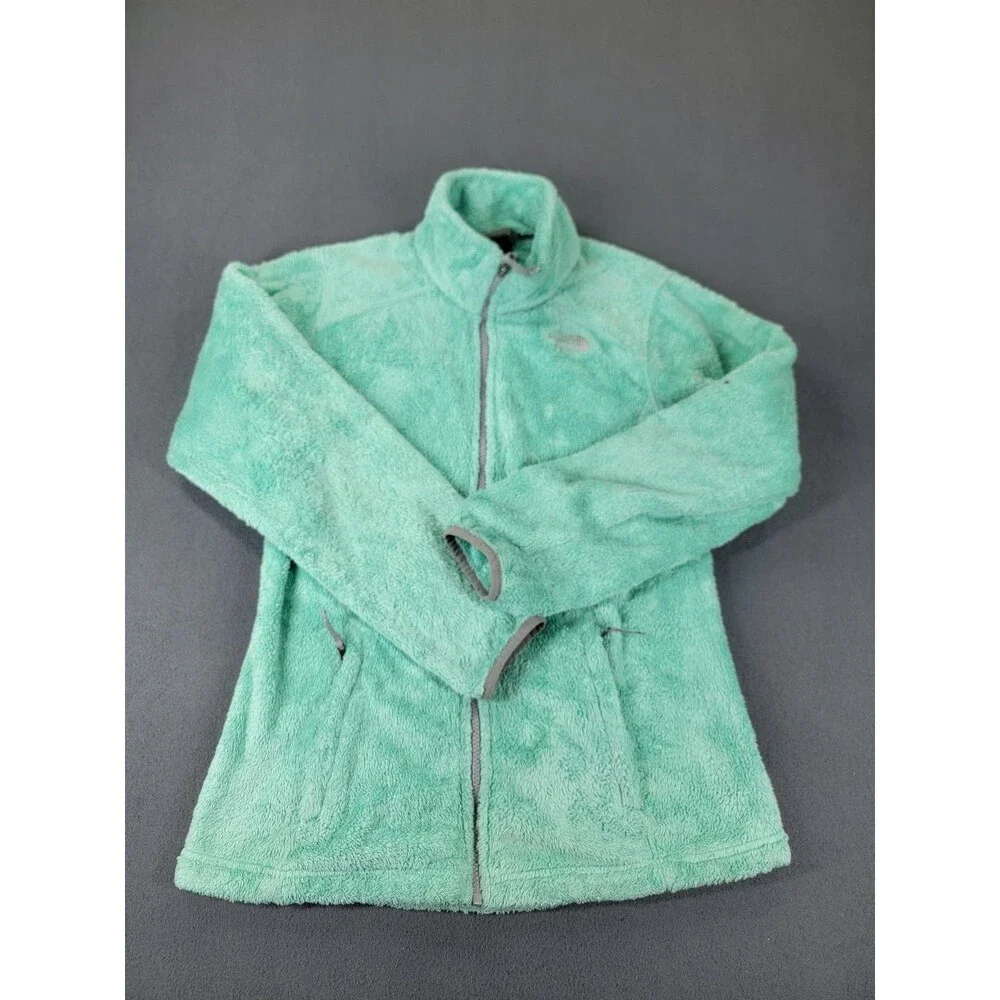 North Face Jacket‎ Girls XL Teal Fleece Full Zip Thumbholes Soft Outdoor Layer